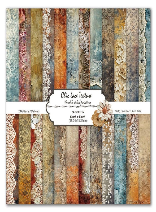 SKIONCE Vintage Aesthetic Floral Scrapbook Paper Scrapbooking Specialty Flower Pattern Double Sided Decorative Craft Paper Pad for DIY Card Making Photo Album Journal 6×6,24 Sheets - Image 1