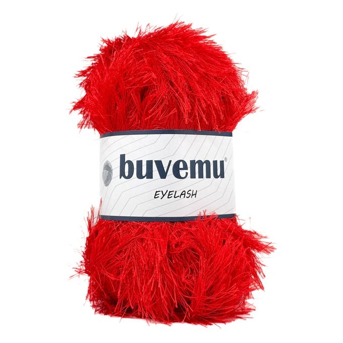 EYELASH FUN FUR YARN 100 GRAM 353 OUNCES 175 YARDS 160 METERS BRIGHT RED