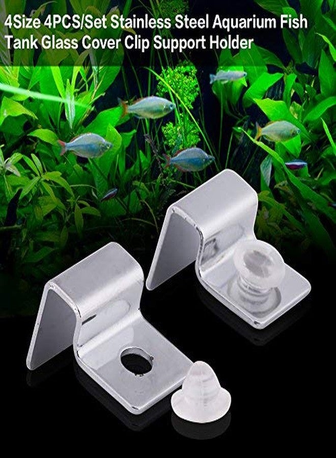 Fdit Pack of 4 Stainless Steel Aquarium Fish Glass Cover Clip Support Holder for Protecting(6mm) - Image 5