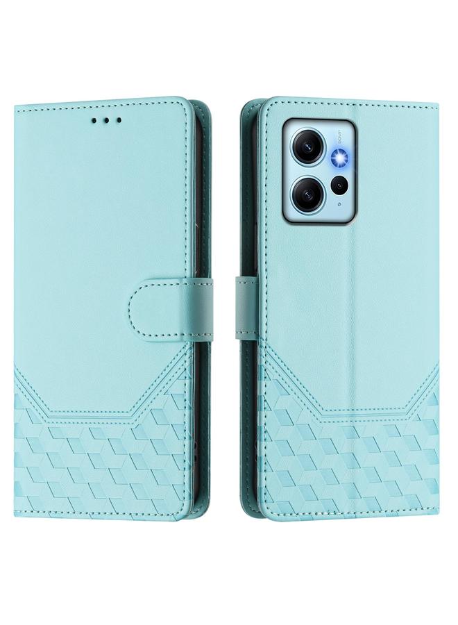 S-TOP Case For Redmi Note 12 4G Global Honeycomb Embossing RFID Leather Phone Case - Image 2