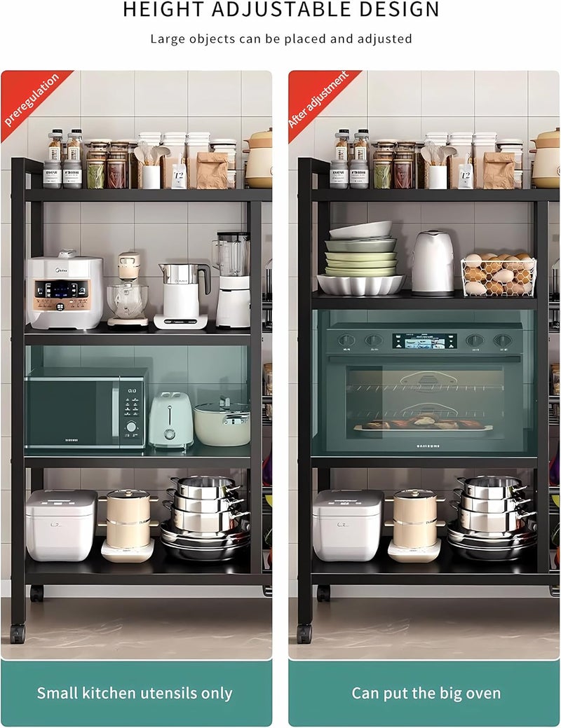 WAMIT Storage Rack with Sunken Mesh Basket, Large Capacity Shelving Unit, Freestanding Metal Rack, Easily Assemble Storage Rack for Garage Kitchen, Basement, Pantry (5-Tier Black) - Image 4