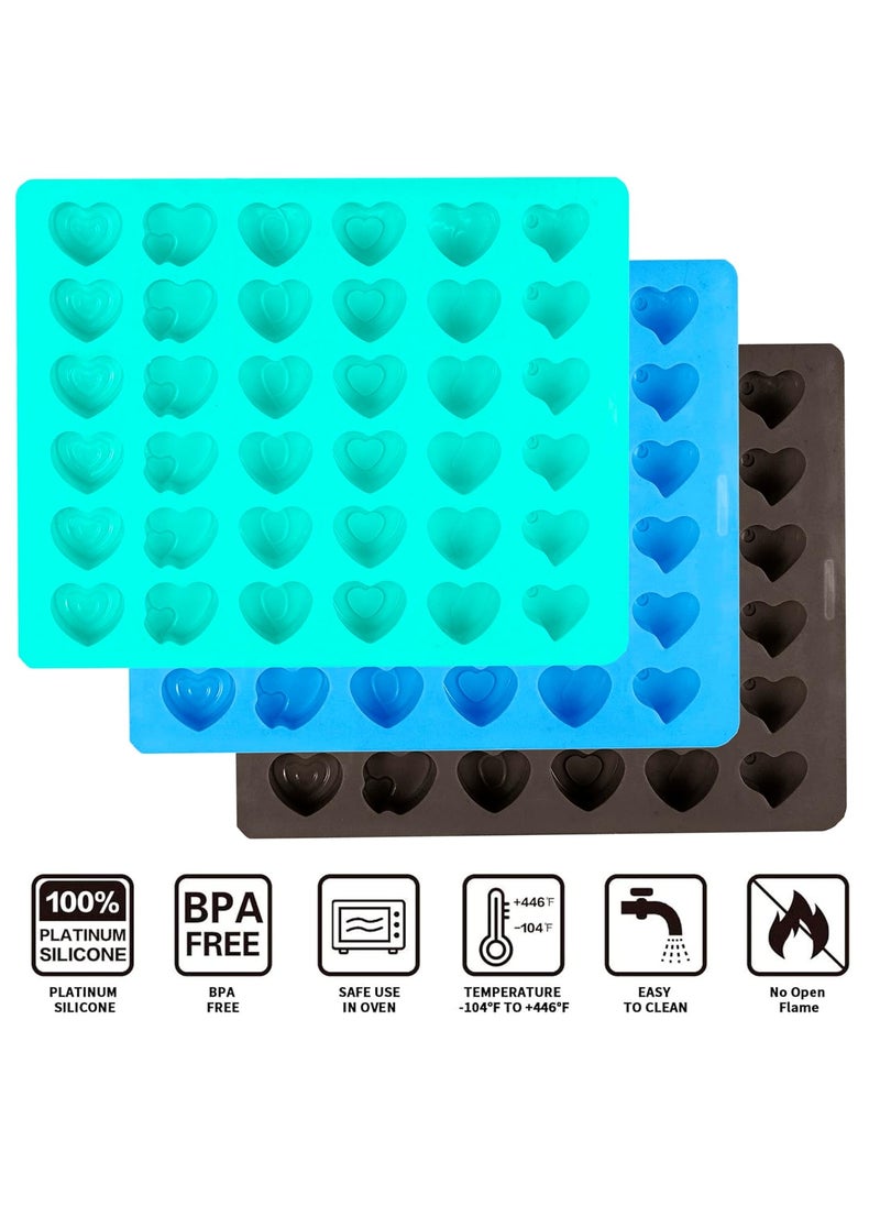 Karp KARP Silicone Chocolate Mould 36 Cavity Mix Hearts Shape Valentine Heart Brown Chocolate Mould, Ice Mould, Chocolate Decorating Mould- Multi  - Image 4