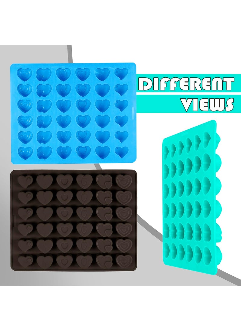 Karp KARP Silicone Chocolate Mould 36 Cavity Mix Hearts Shape Valentine Heart Brown Chocolate Mould, Ice Mould, Chocolate Decorating Mould- Multi  - Image 3