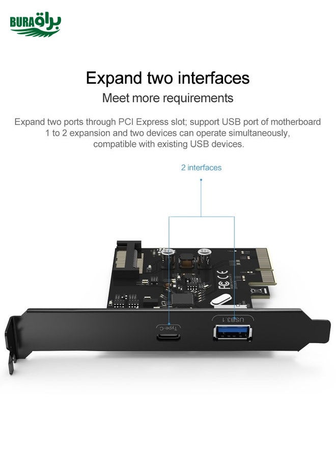 BURAQ ORICO PA31-AC 2 Port USB3.1 PCI-E Adapter  - Image 5