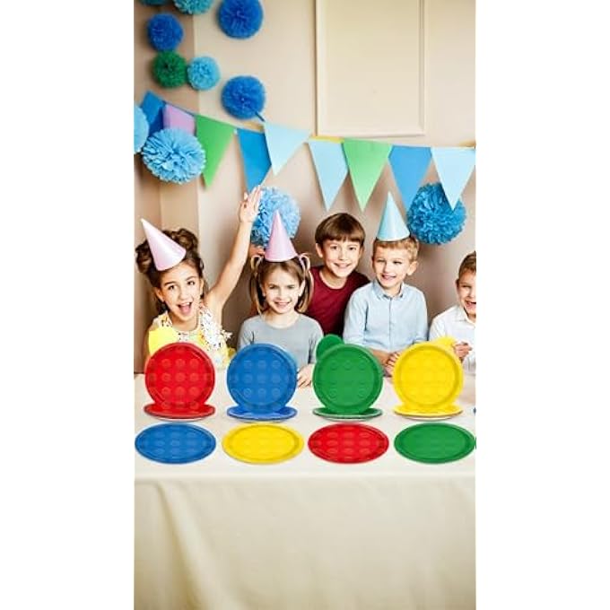 73Hours COLORFUL BUILDING BLOCK PARTY PLATES  40 PCS DISPOSABLE PAPER PLATES FOR BIRTHDAY, BABY SHOWER, BOY OR GIRL CELEBRATIONS - Image 2