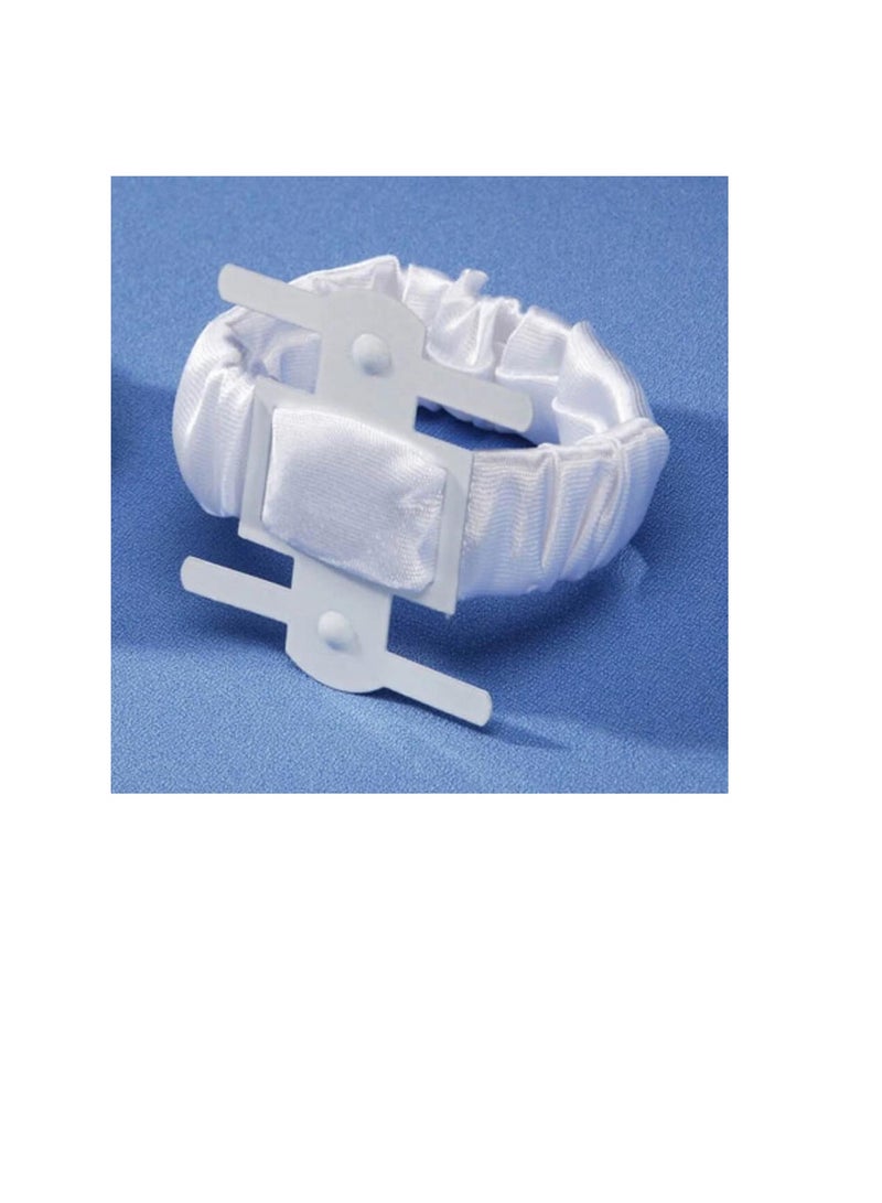 Satin Covered Wrist Kaber Clip White - Image 2