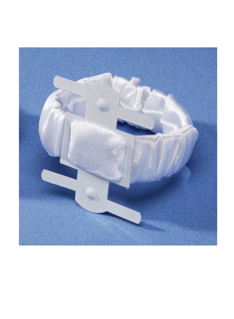 Satin Covered Wrist Kaber Clip White - Image 1