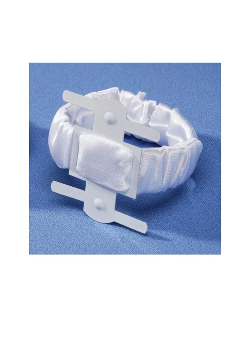 Satin Covered Wrist Kaber Clip White - Image 3
