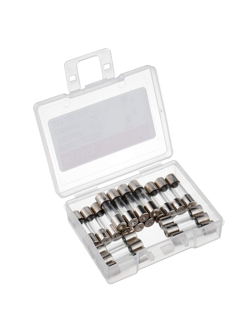 F1AL250V 5x20mm 1A 250V Fast Melt Fuses 1 Amp 250 Volt 0.2 x 0.78 Inch Glass Tube Fuses (Pack of 20)  - Image 2
