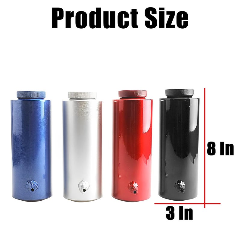 BESULEN Coolant Overflow Tank, Universal 800 ML Radiator Overflow Bottle with 5/16 Fuel Hose Line, Aluminum Coolant Overflow Recovery Reservoir Water Tank, Car Accessories Replacement (Black) - Image 2