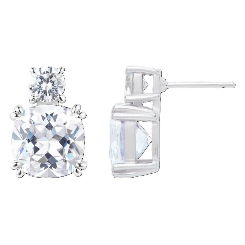 BUCKLEY LONDON BUCKLEY LONDON THE FLAWLESS COLLECTION - CLEAR CUSHION MEGHAN DROP EARRINGS