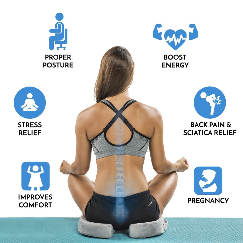 ComfiLife Premium Comfort Seat Cushion - Non-Slip Orthopedic 100% Memory Foam Coccyx Cushion for Tailbone Pain - Cushion for Office Chair Car Seat - Back Pain & Sciatica Relief (Gray) - Image 4