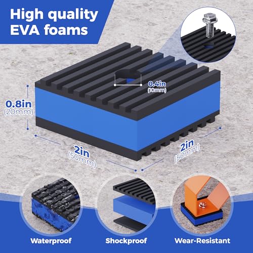 Wuno Shop Anti Vibration Pads, 2"× 2"×7/8" Mechanical Vibration Damping Pads, Heavy Duty Rubber Isolation Pads, 3/8"Pre-Drill Hole Vibration Isolator Pad for Air Compressor - Image 2