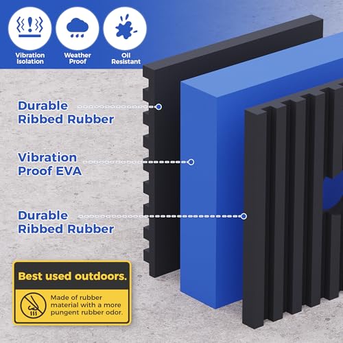 Wuno Shop Anti Vibration Pads, 2"× 2"×7/8" Mechanical Vibration Damping Pads, Heavy Duty Rubber Isolation Pads, 3/8"Pre-Drill Hole Vibration Isolator Pad for Air Compressor - Image 3