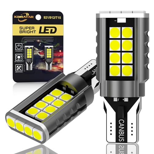 KIMLATAR 921 LED Bulbs Reverse Light 912 T15 Back up Reverse light Bulbs 6000K 500% Super Bright White W16W 906 904 902 Super Bright 912 LED Bulbs Direct Reverse Replacement Lamps（Pack of 2） - Image 1