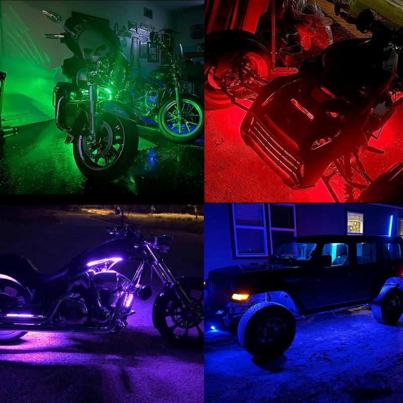 مجموعة كابلات تمديد إضاءة RGB LED متعددة الألوان من ، 4 قطع، بطول 60 بوصة/150 سم، 4 دبابيس، لإضاءة الدراجات النارية والمركبات الرباعية والس��ارات والشاحنات والأضواء الصخرية (كابل بطول 60 بوصة) - Image 5