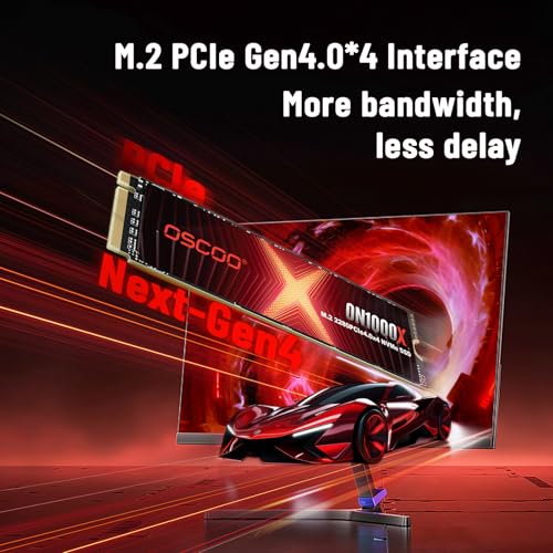 OSCOO 1TB NVMe PCIe 4.0 SSD, Up to 7,400MB/s Read & 6,500MB/s Write, 3D NAND, Graphene Heatsink, M.2 2280 Gen4x4 Internal SSD for PS5, Gaming Laptop, PC, Desktop Workstations - Image 3