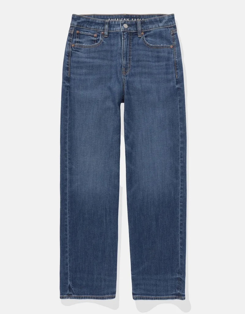 American Eagle  AE Dreamy Drapey Stretch Super High-Waisted Baggy Wide-Leg Jean for Women | Best Price UAE