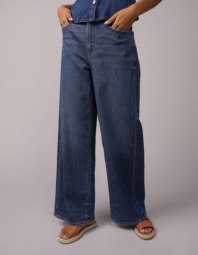 American Eagle AE Dreamy Drapey Stretch Super High-Waisted Baggy Wide-Leg Jean - Image 1