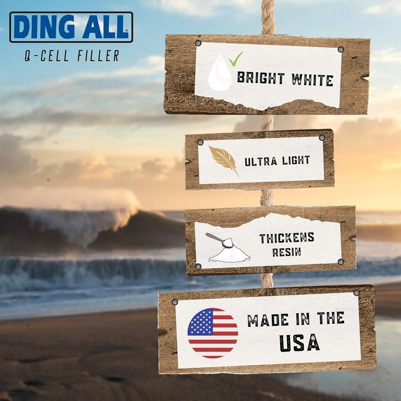Ding All Q-Cell Filler- 12 oz. Bag (1.3 Cups by Volume) for Surfboard Ding Repairs, Boat and Fiberglass Repairs - Image 4
