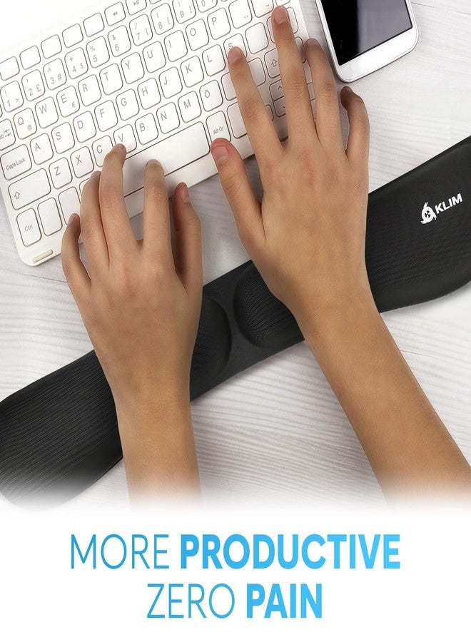 KLIM Mouse & Keyboard Wrist Rest Set - Silky Gel Memory Foam - Ergonomic Wrist Rest for Computer Keyboard, Wrist Pad for Keyboard + Wrist Rest for Mouse - for Gaming and Office - Pain Relief - Black - Image 2