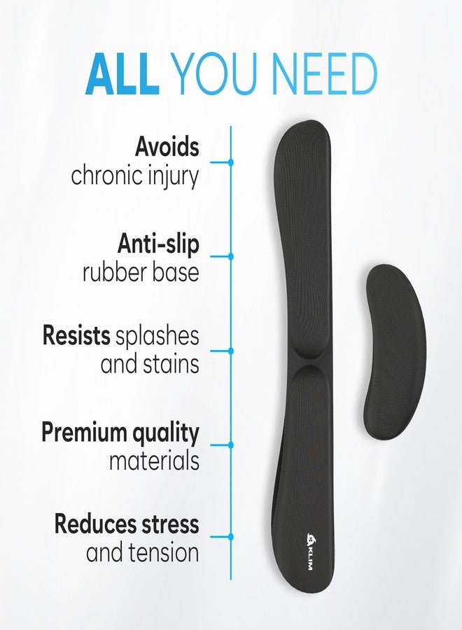 KLIM Mouse & Keyboard Wrist Rest Set - Silky Gel Memory Foam - Ergonomic Wrist Rest for Computer Keyboard, Wrist Pad for Keyboard + Wrist Rest for Mouse - for Gaming and Office - Pain Relief - Black - Image 5