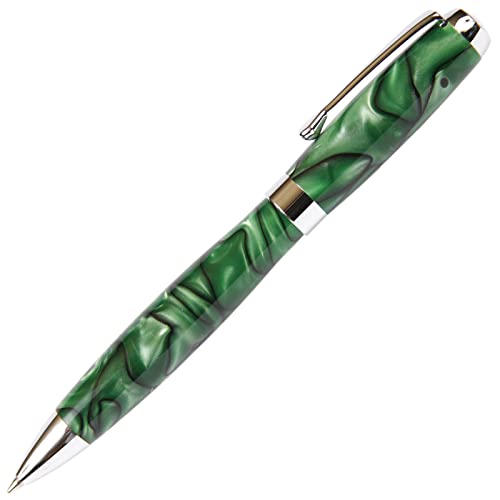 Lanier Pens Tuscany Green & Black Ballpoint Pen - Marbleized Gloss Body - Image 2