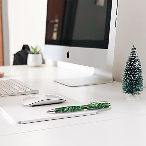 Lanier Pens Tuscany Green & Black Ballpoint Pen - Marbleized Gloss Body - Image 4
