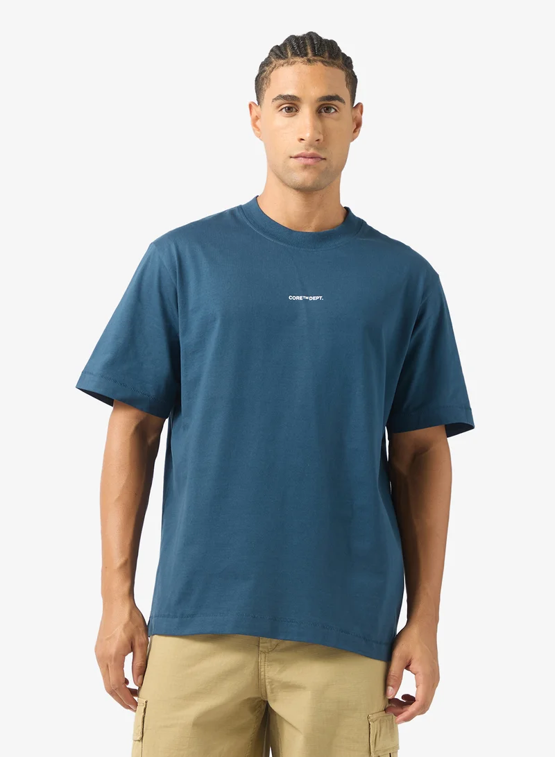 جاك اند جونز تيشيرت بياقة دائرية وشعار