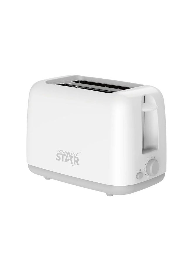 Winning Star Bread Toaster, 2 slices, 6 toasting levels, retractable crumb tray, stainless steel top cover, white, ST-9359 - Image 3