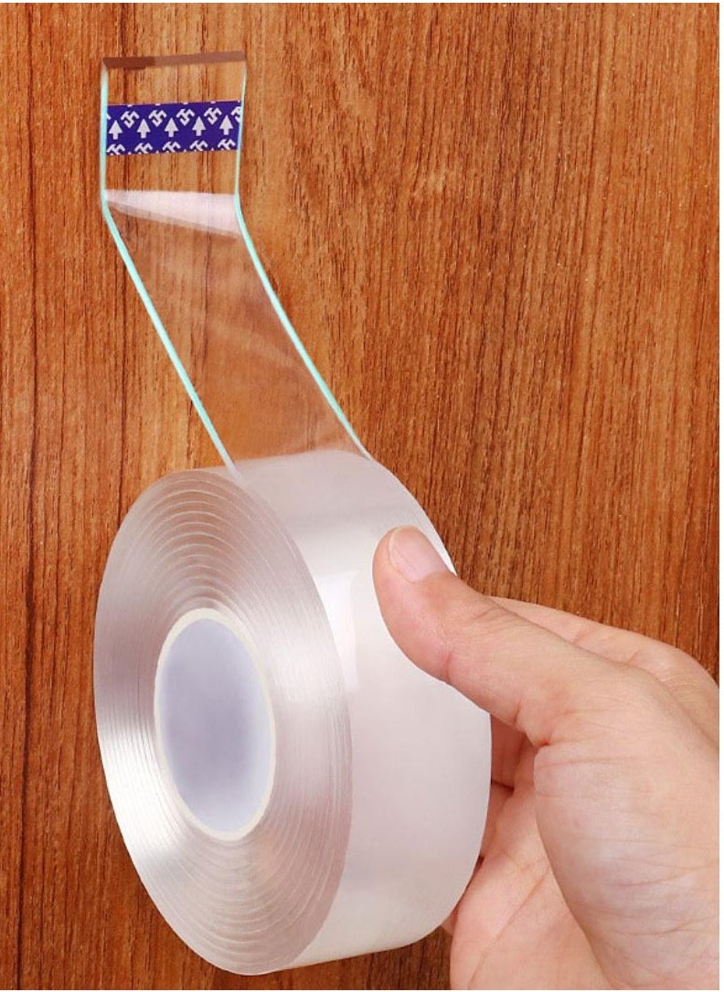General - 2 Piece Double Side Heavy Duty Tape .Elegant 3M Magic Adhesive Tape Washable Waterproof Double Sided Mounting Transparent Acrylic Clear - Image 1