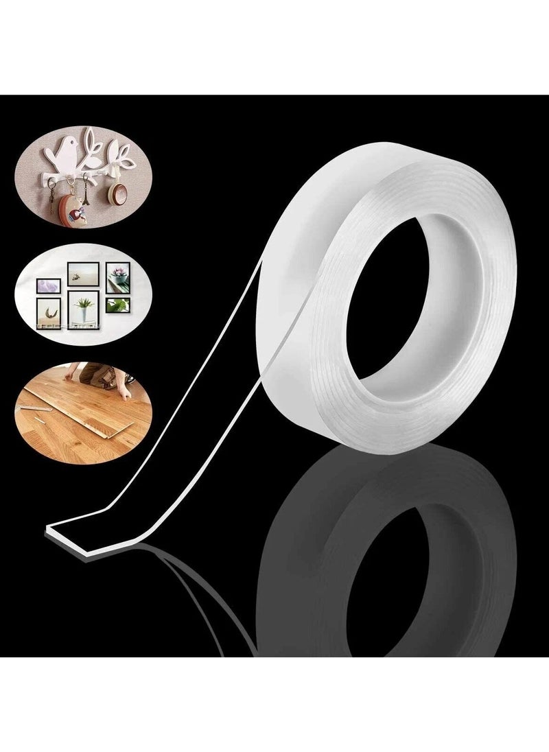 General - 2 Piece Double Side Heavy Duty Tape .Elegant 3M Magic Adhesive Tape Washable Waterproof Double Sided Mounting Transparent Acrylic Clear - Image 1