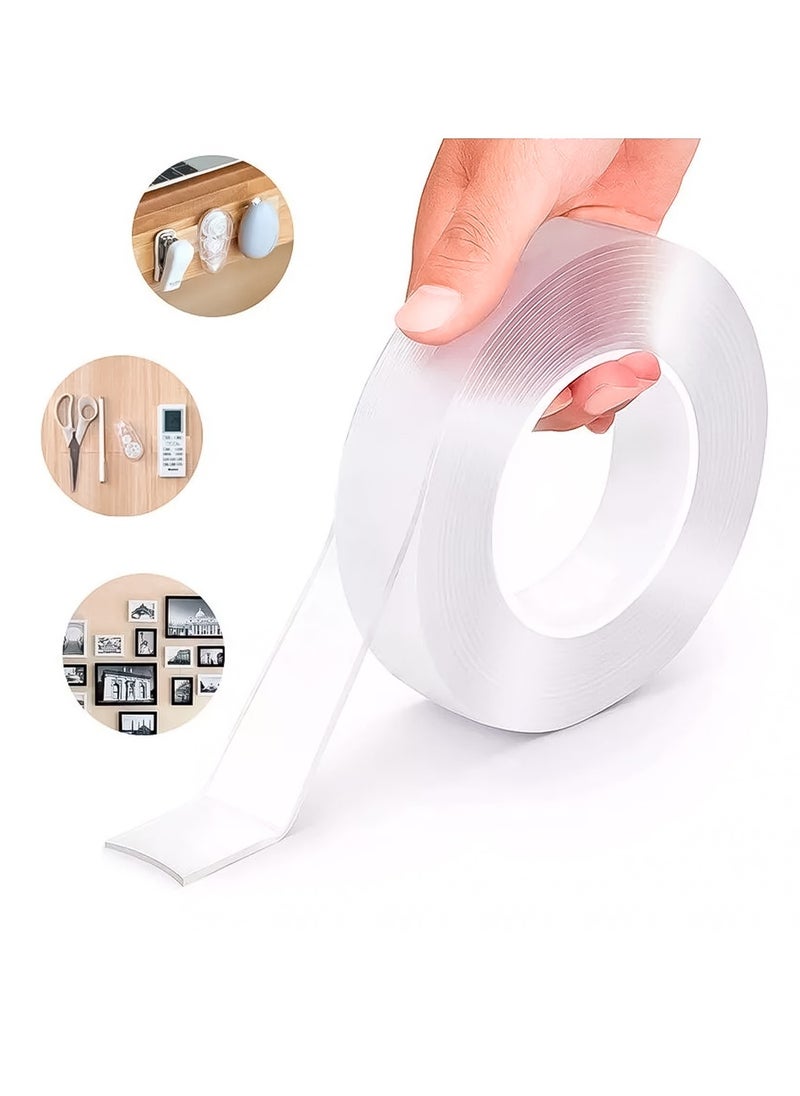 General - 2 Piece Double Side Heavy Duty Tape .Elegant 3M Magic Adhesive Tape Washable Waterproof Double Sided Mounting Transparent Acrylic Clear - Image 1
