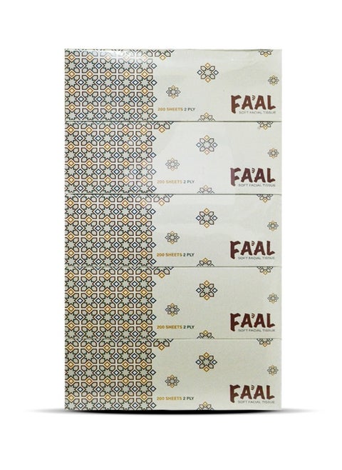 Soft Facial Tissue 200 sheets 2 ply Pack of 5