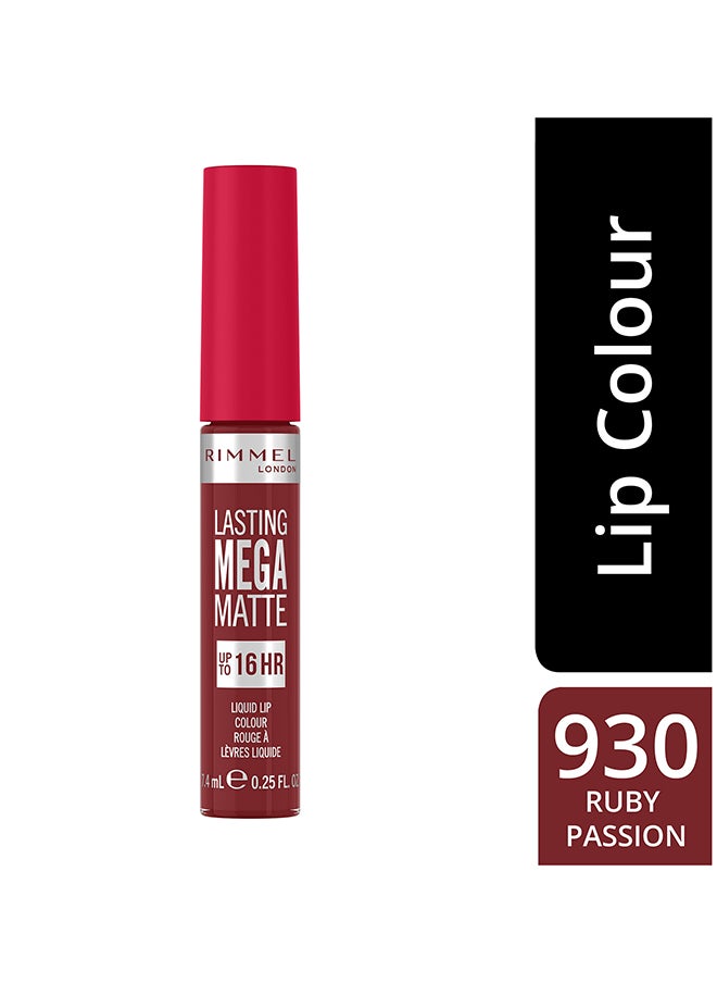 RIMMEL LONDON Lasting Mega Matte Liquid Lipstick  930  Ruby Passion  - Image 2