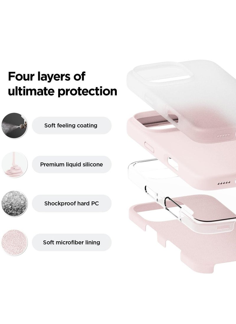 Raxoom iPhone 16 Pro Case Cover - Full Body Protection, Shockproof, Slim, Anti-Scratch, Soft Microfiber Lining (Chalk Pink) - Image 2