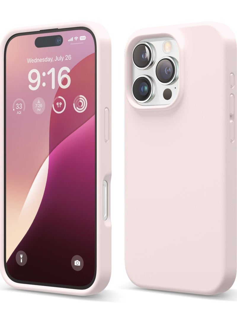 Raxoom iPhone 16 Pro Case Cover - Full Body Protection, Shockproof, Slim, Anti-Scratch, Soft Microfiber Lining (Chalk Pink) - Image 1