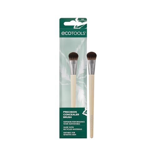 EcoTools Precision Concealer Makeup Brush For Concealing Under Eyes  Imperfections Sculpt Skin Works With Liquid  Cream Makeup Synthetic Bristles CrueltyFree  Vegan 1 Count