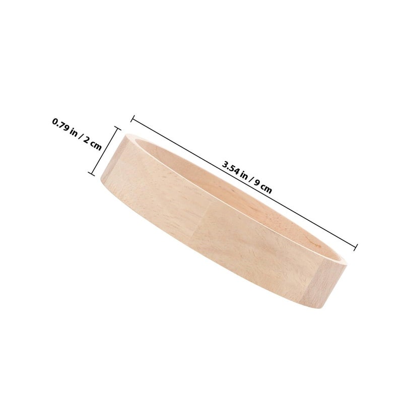 Kichvoe Large Oak Wood Hamster Food Bowl With Stand Washable Small Animal Feeder - Image 3