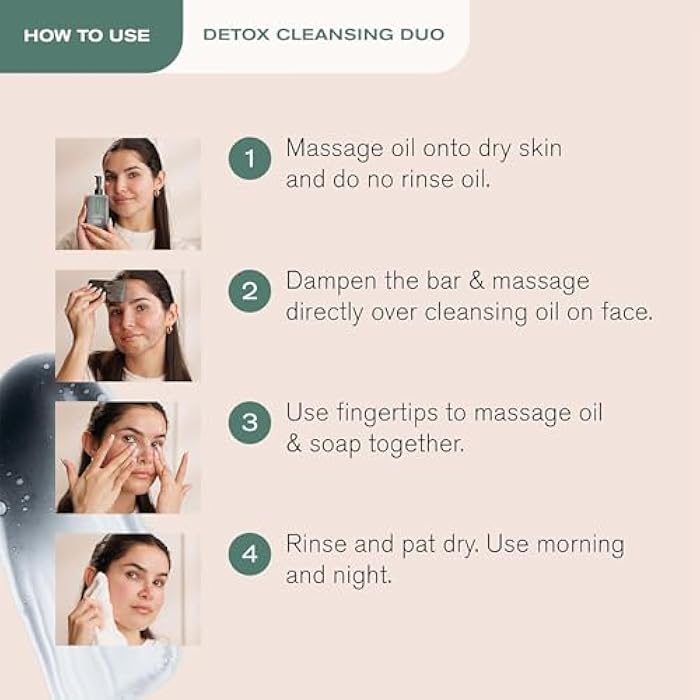 Erno Laszlo Detox Cleansing Duo – Oil Cleanser & Sea Mud Bar for Deep Cleansing, Pore Minimizing, and Oil Control, Includes 6.4 fl. oz. Cleanser and 3.5 oz. Bar Soap - Image 4