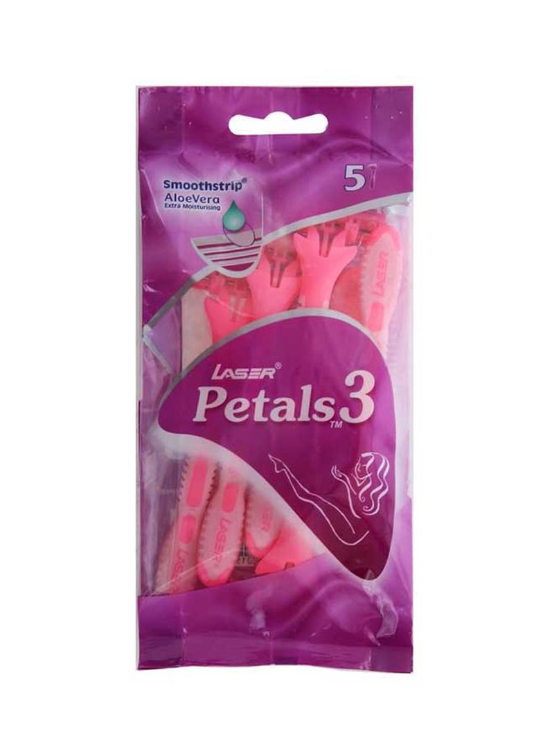 Petals 3 Engångshyvel 5 Pieces Pink 10centimeter