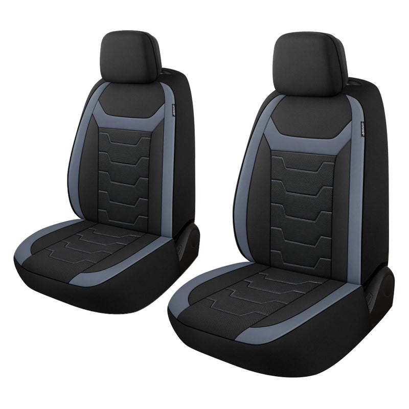 CAROMOP Breathable Car Seat Cover 2 Front Seats 3D Air Mesh Cloth Seat Covers for Cars Universal Fit Automotive Car Interior Covers for SUV Vans Sedans TrucksBlackGray