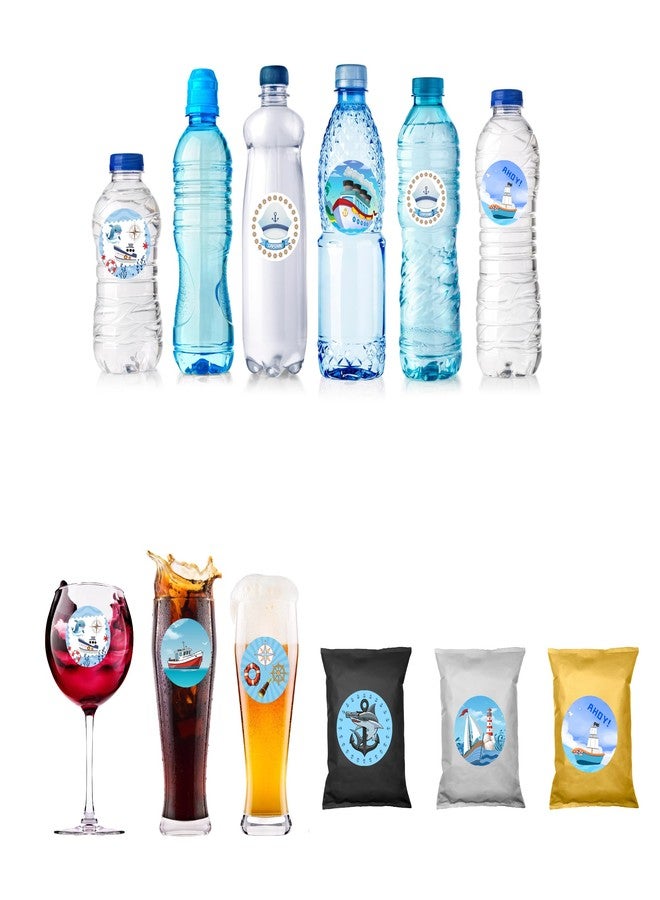 كوبا بلاي ملصقات بحرية من CupaPlay، 500 قطعة، لحفلات أعياد الميلاد ذات الطابع البحري على الشاطئ الساحلي، وحفلات استقبال المولود الجديد، وهدايا تذكارية، وحاويات برطمانات، وحروف، وملصقات يدوية الصنع - Image 4