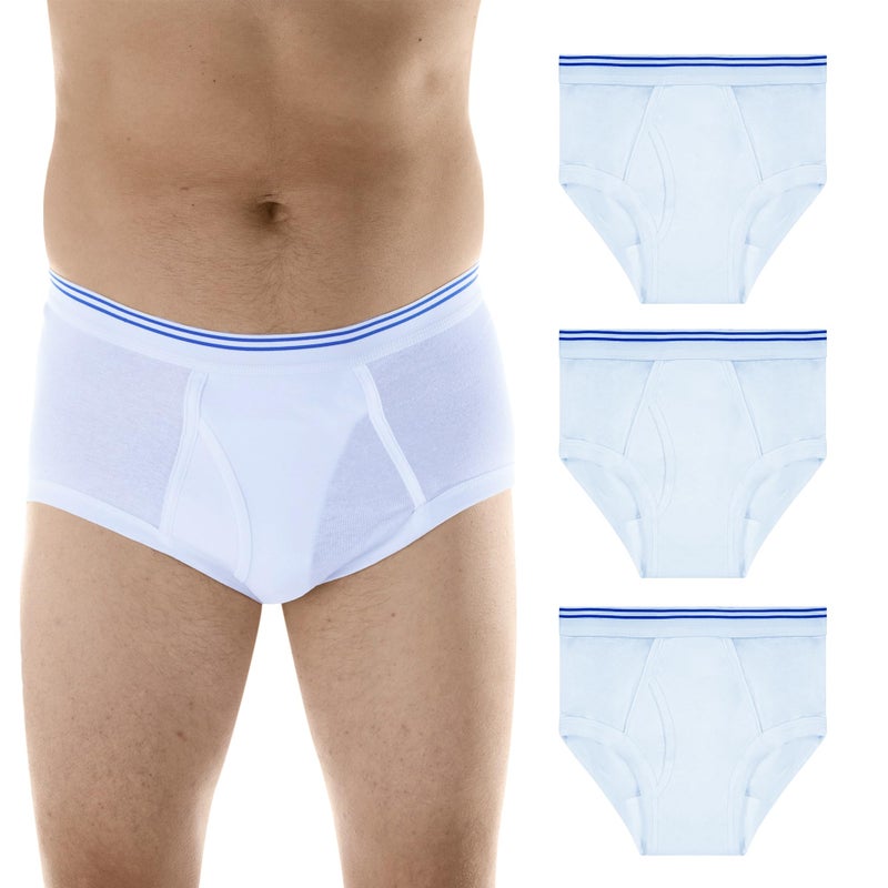 Wearever Incontinence Underwear for Men Reusable Washable Mens Bladder Control Briefs with Regular Absorbency Leak Proof Underwear 150 ml Pack of 3 White 2XL