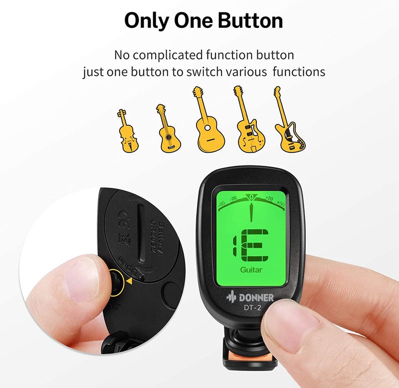 Donner Guitar Tuner Clip on-Accurate Chromatic,Acoustic Guitar Bass Violin Ukulele Tuner DT-2 - Image 4