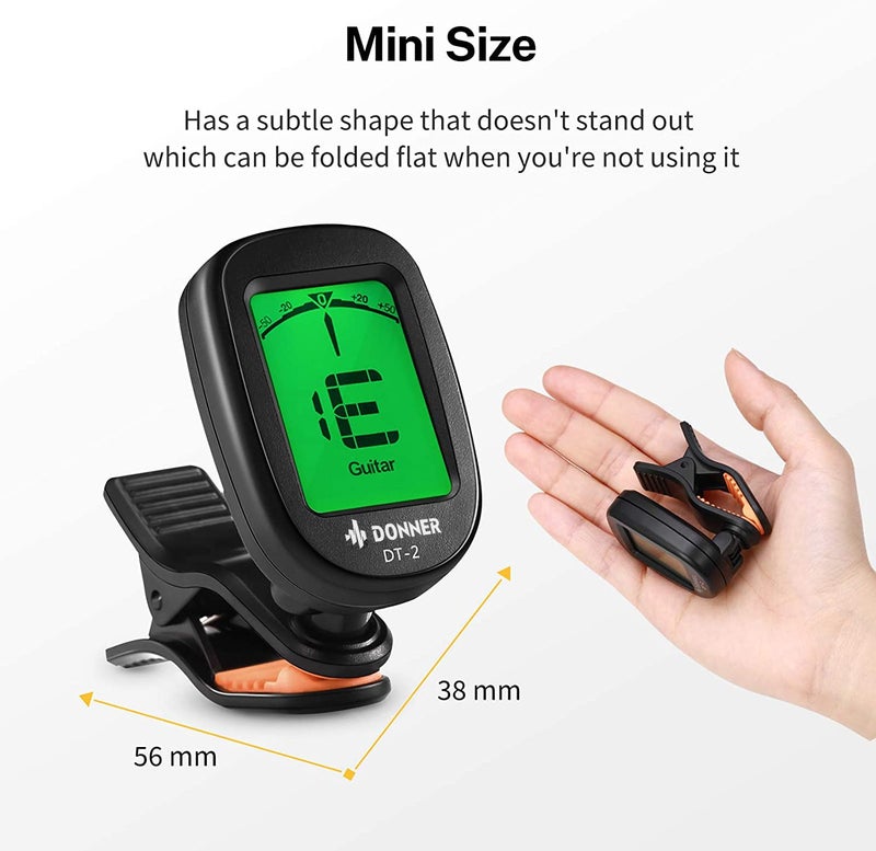 Donner Guitar Tuner Clip on-Accurate Chromatic,Acoustic Guitar Bass Violin Ukulele Tuner DT-2 - Image 2