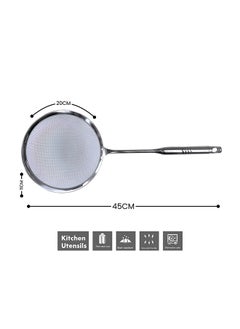 Feelings Stainless Steel Strainer 20cm | Fine Mesh Sieve for Kitchen | Multipurpose Food Strainer for Tea, Coffee, Rice, Pasta, Juice & Baking | Durable & Rust-Resistant  - Image 2