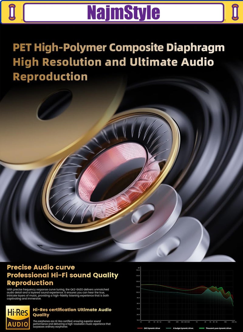 نجم ستايل سماعات الألعاب السلكية سماعات الأذن IEM، سماعات الأذن HiFi، صوت جهير مع محرك ديناميكي 11 مم - Image 5