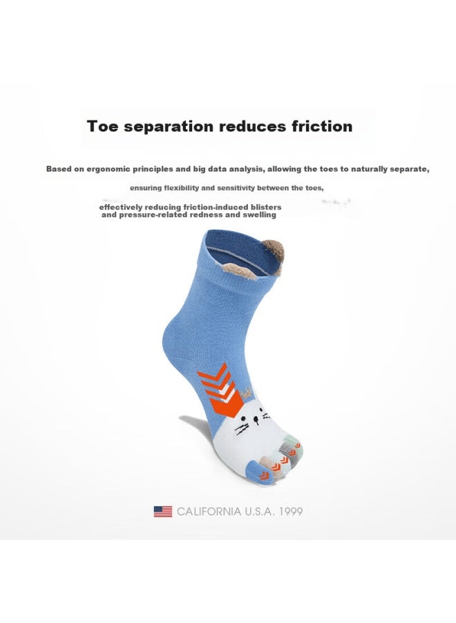 Tfo 6th Generation Kids Five-toe Socks Comfortable Breathable Outdoor Sports Toe Socks 2902511 Blue - Image 2