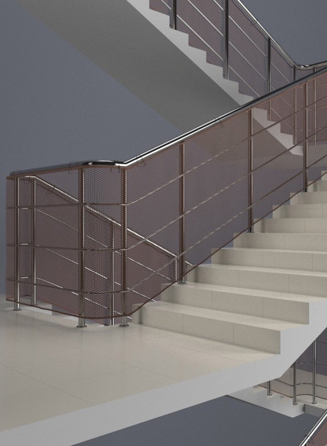 Hanayo ﻿Baby Safety Net Safety Stair Railing Mesh Net for Kids Toys Pets Children's Outdoor Window Balcony Fence Protection Mesh No Drilling for Children Kids Pets(Brown,300x78cm) - Image 4